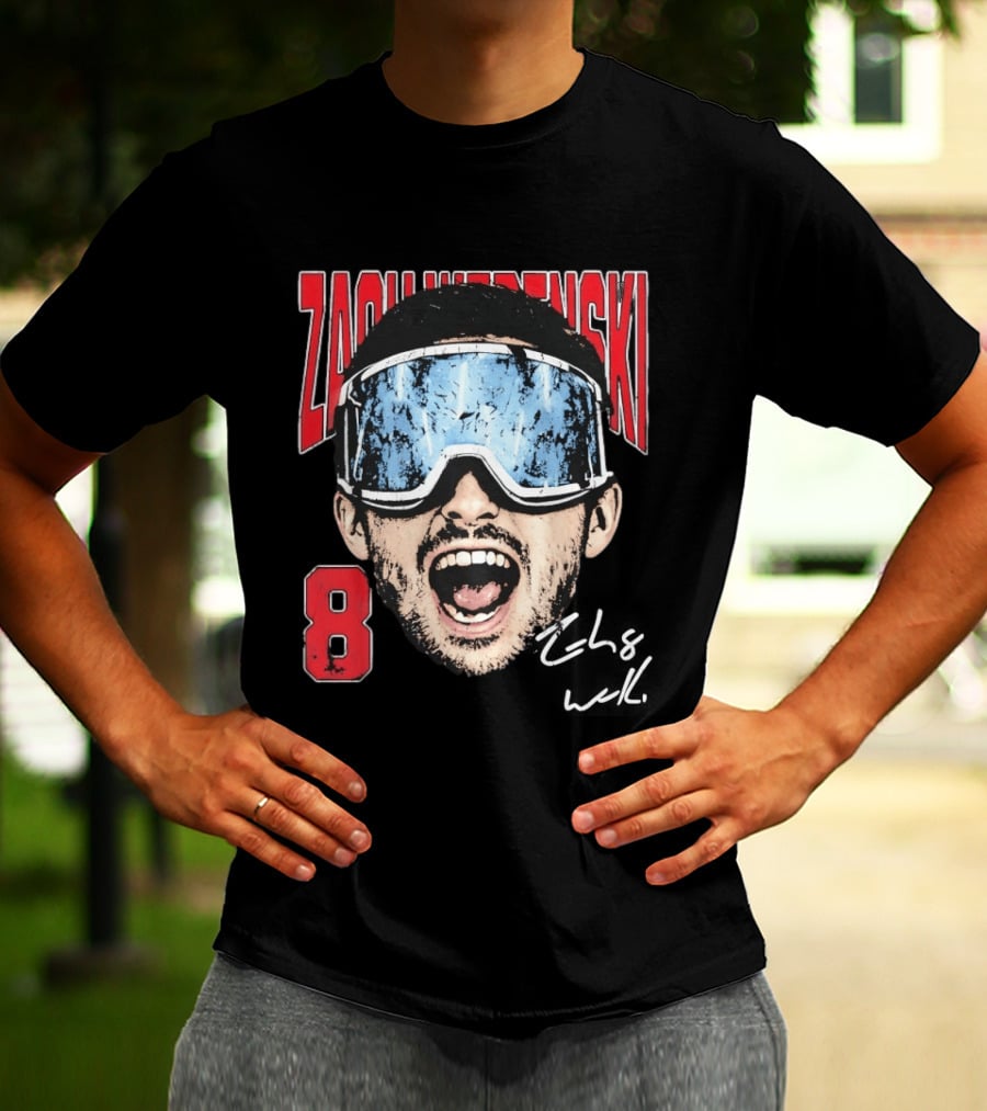 Zach Werenski 8 Columbus Blue Jackets Goggles Fan Favorite T-Shirt