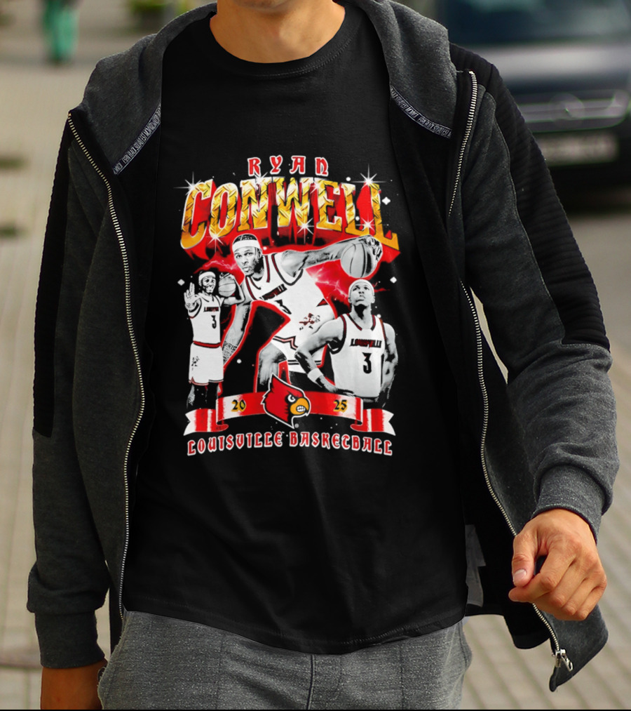 Ryan Conwell Louisville Basketball 2023 Cardinals 90s T-Shirt