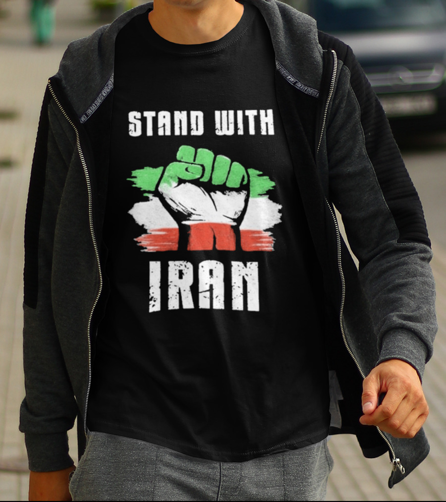 Stand With Iran Fist Flag T-Shirt