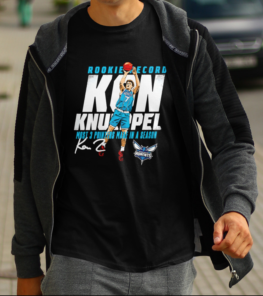 Kon Knueppel Charlotte Hornets Rookie Record Most 3 Pointers Made In A Season T-Shirt