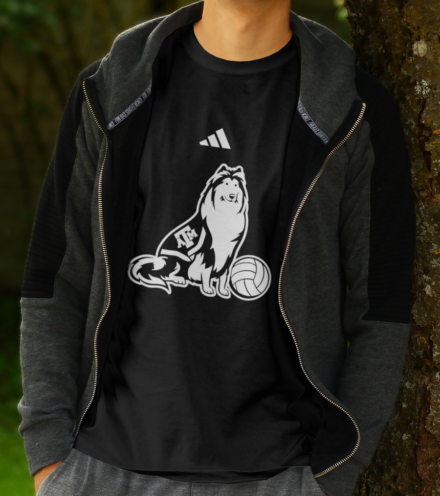 Adidas Texas A&M Aggies Volleyball Reveille Dog T-Shirt