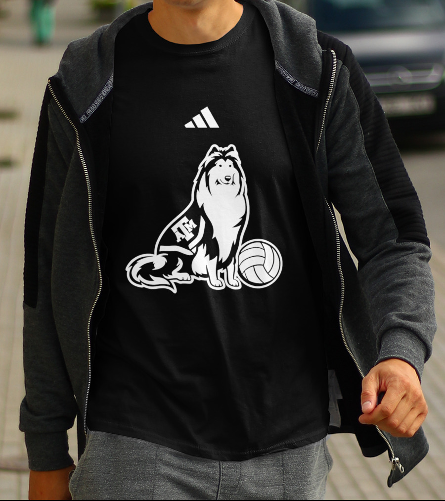 Adidas Texas A&M Aggies Volleyball Reveille Dog T-Shirt