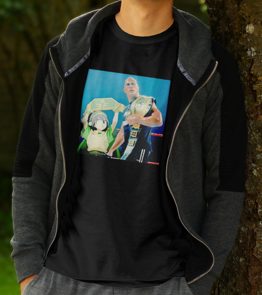 Dwayne The Rock Johnson Meets The Boulder Avatar Crossover Scene T-Shirt