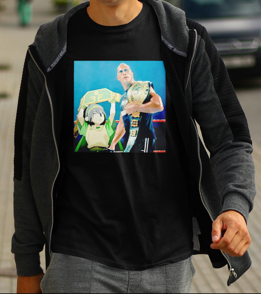 Dwayne The Rock Johnson Meets The Boulder Avatar Crossover Scene T-Shirt