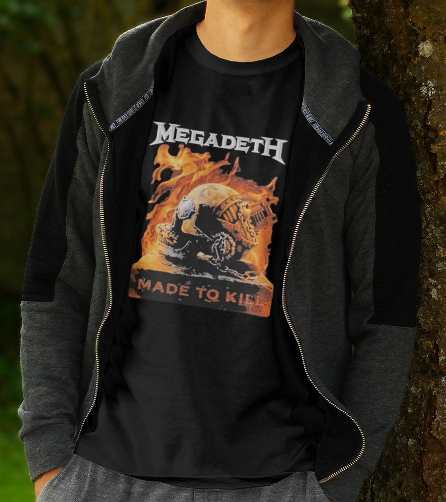 Megadeth Canada 2026 Tour Made To Kill Flaming Skull Explosion T-Shirt