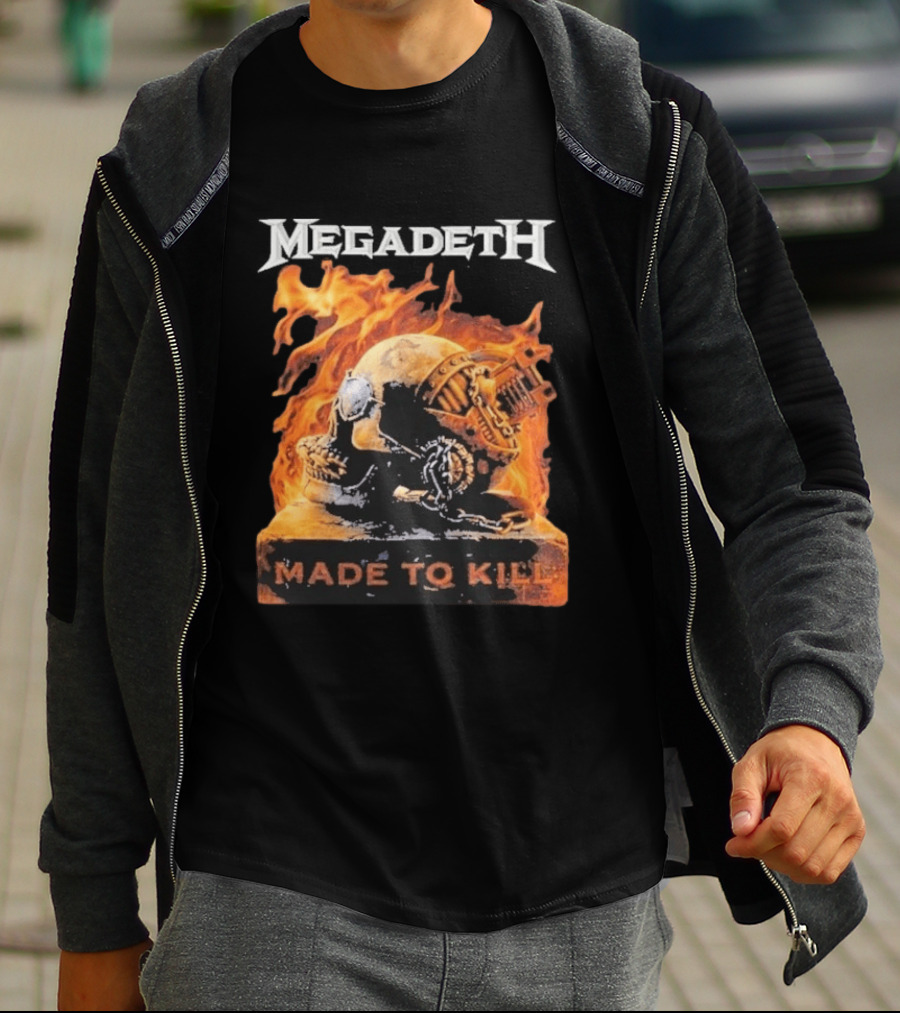 Megadeth Canada 2026 Tour Made To Kill Flaming Skull Explosion T-Shirt