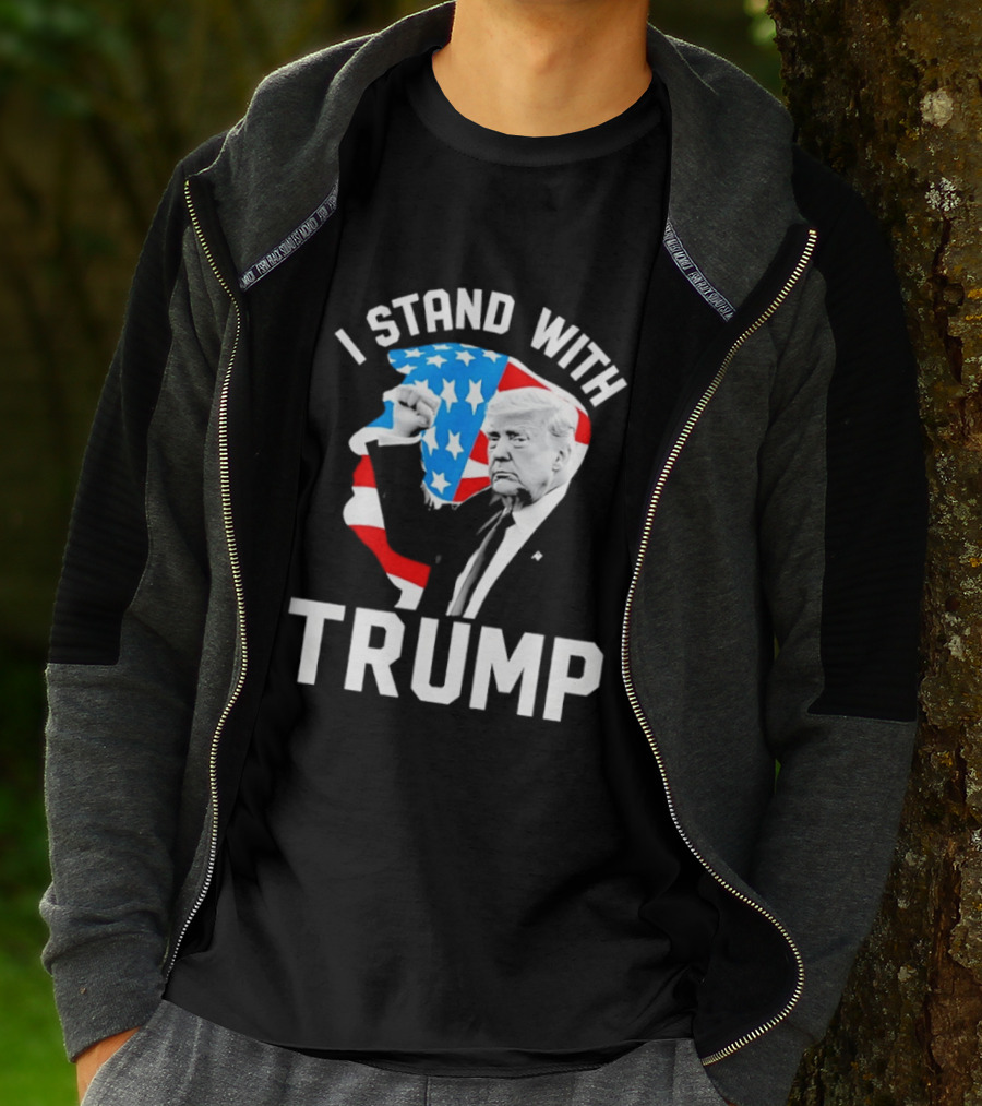 I Stand With Trump American Flag Stars Stripes President T-Shirt