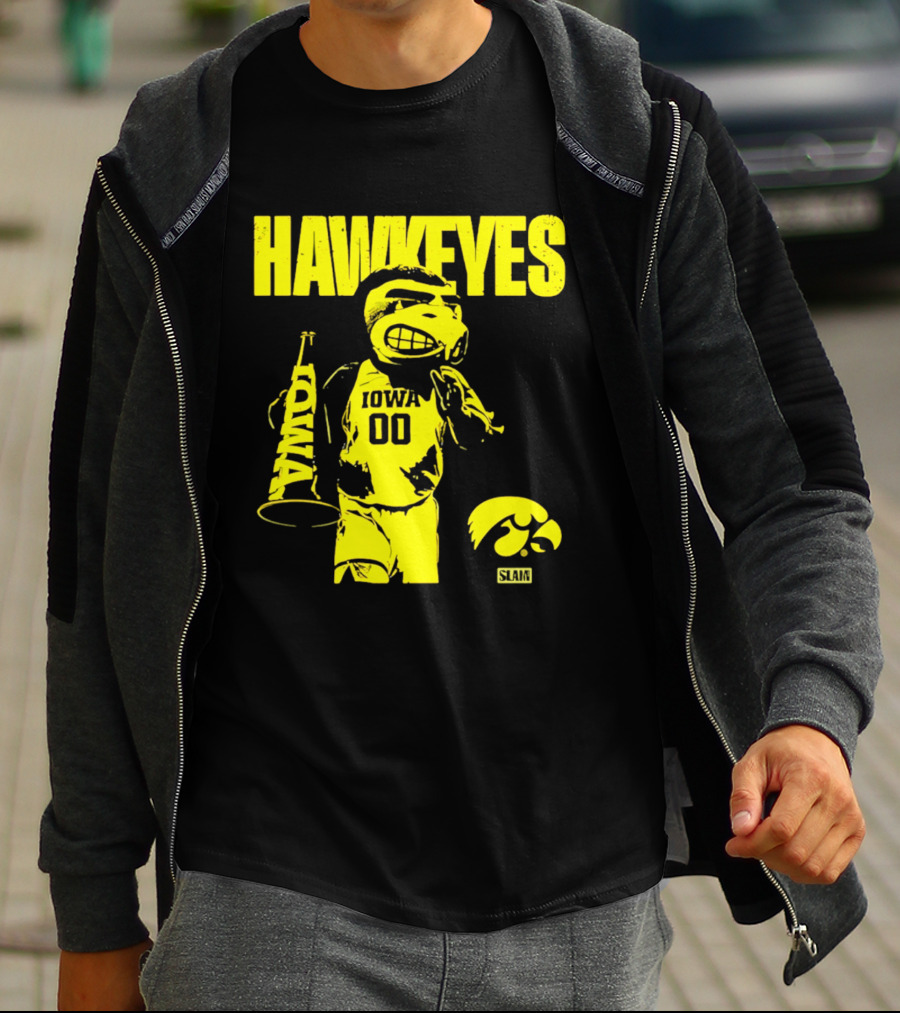 Iowa Hawkeyes Mode Slam Vintage Mascot Basketball 00 T-Shirt