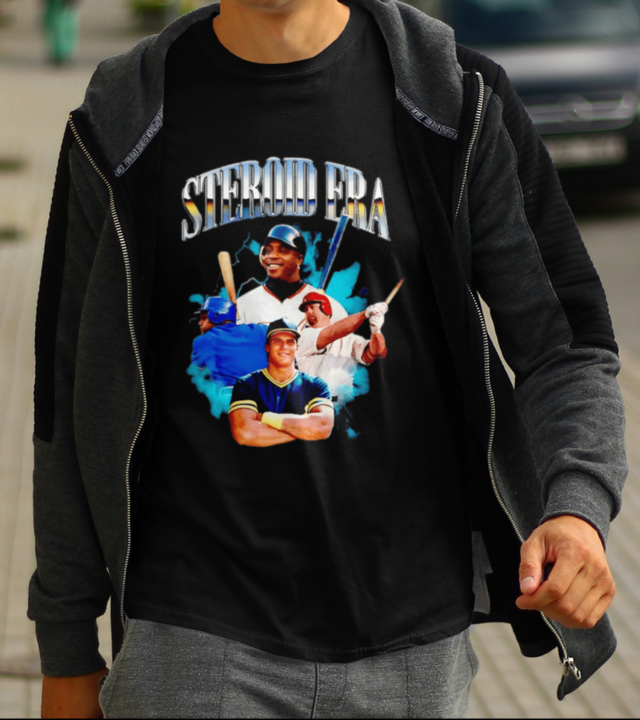 Barry Bonds Mark McGwire Jose Canseco Steroid Era Baseball Legends T-Shirt