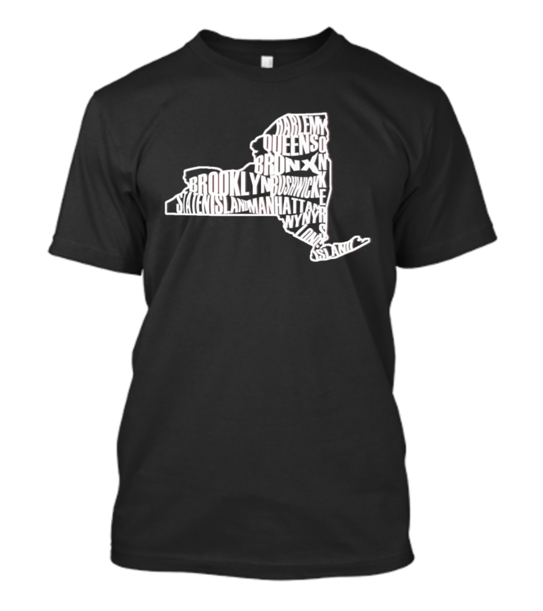 Brooklyn Queens Harlem Bronx Bushwick New York Map T-Shirt