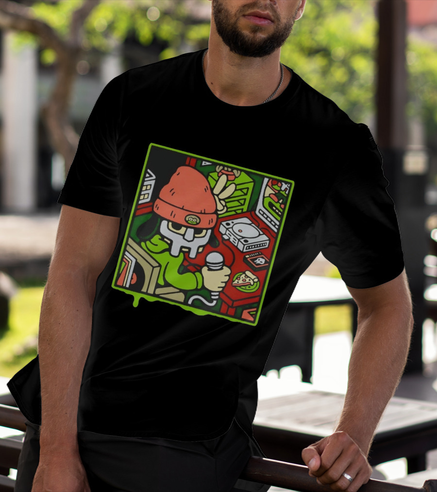 PaRappa The Rapper MF Doom Crossover Video Games Music Iconic Character Pizza Scene T-Shirt