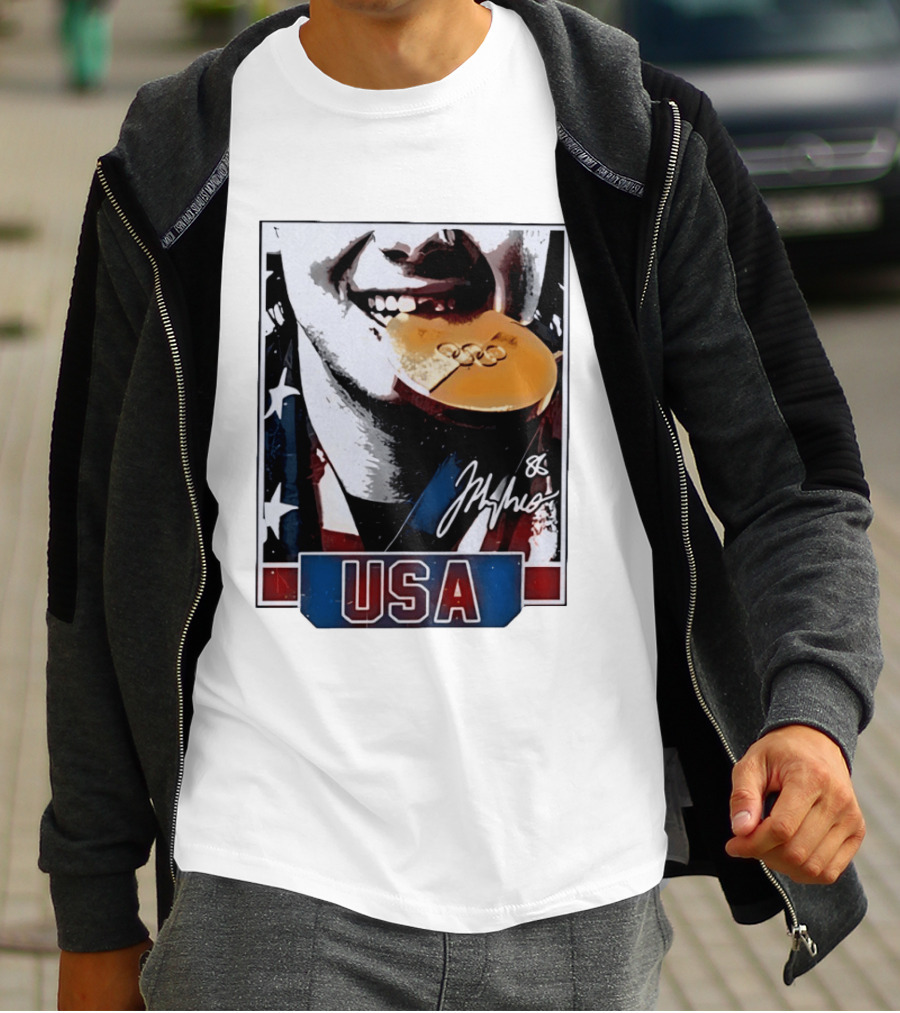 USA Gold Medal Hockey Jack Hughes Autograph 88 T-Shirt