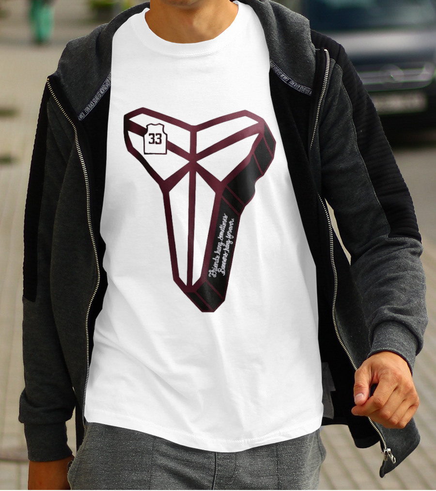 Kobe Bryant Friends Hang Sometimes Banners Hang Forever Number 33 T-Shirt