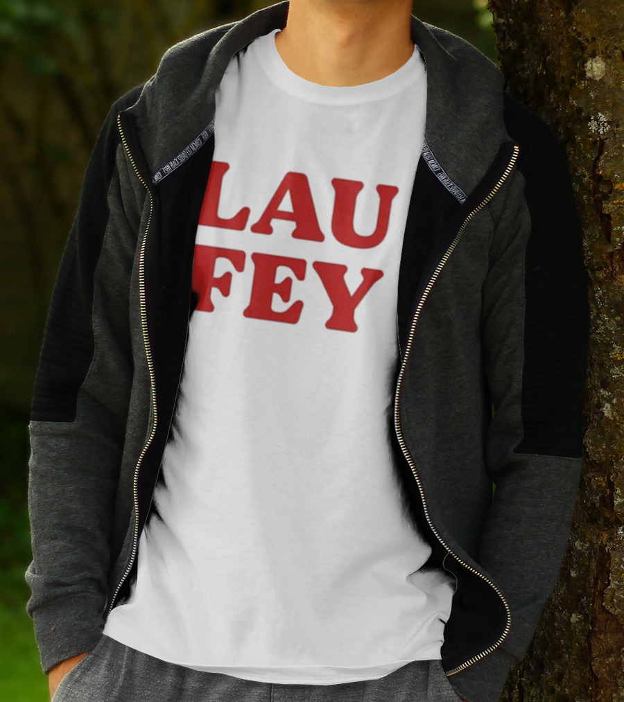 Laufey Music LAU FEY Text Bold Red Styling T-Shirt