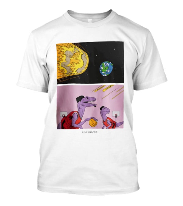 LeBron James Raptors Dinosaurs Meteor Basketball 2018 T-Shirt