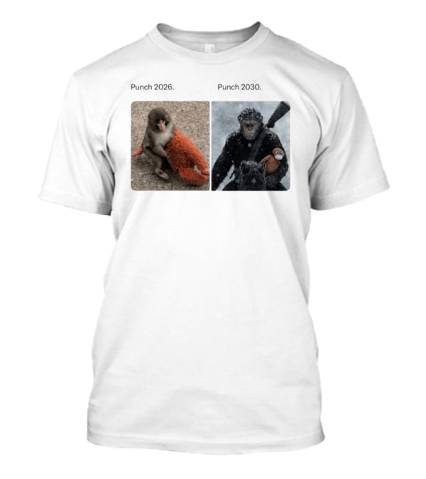 Monkey Punch 2026 X Punch 2030 Snowy Monkey Warrior With Red Toy Baton T-Shirt