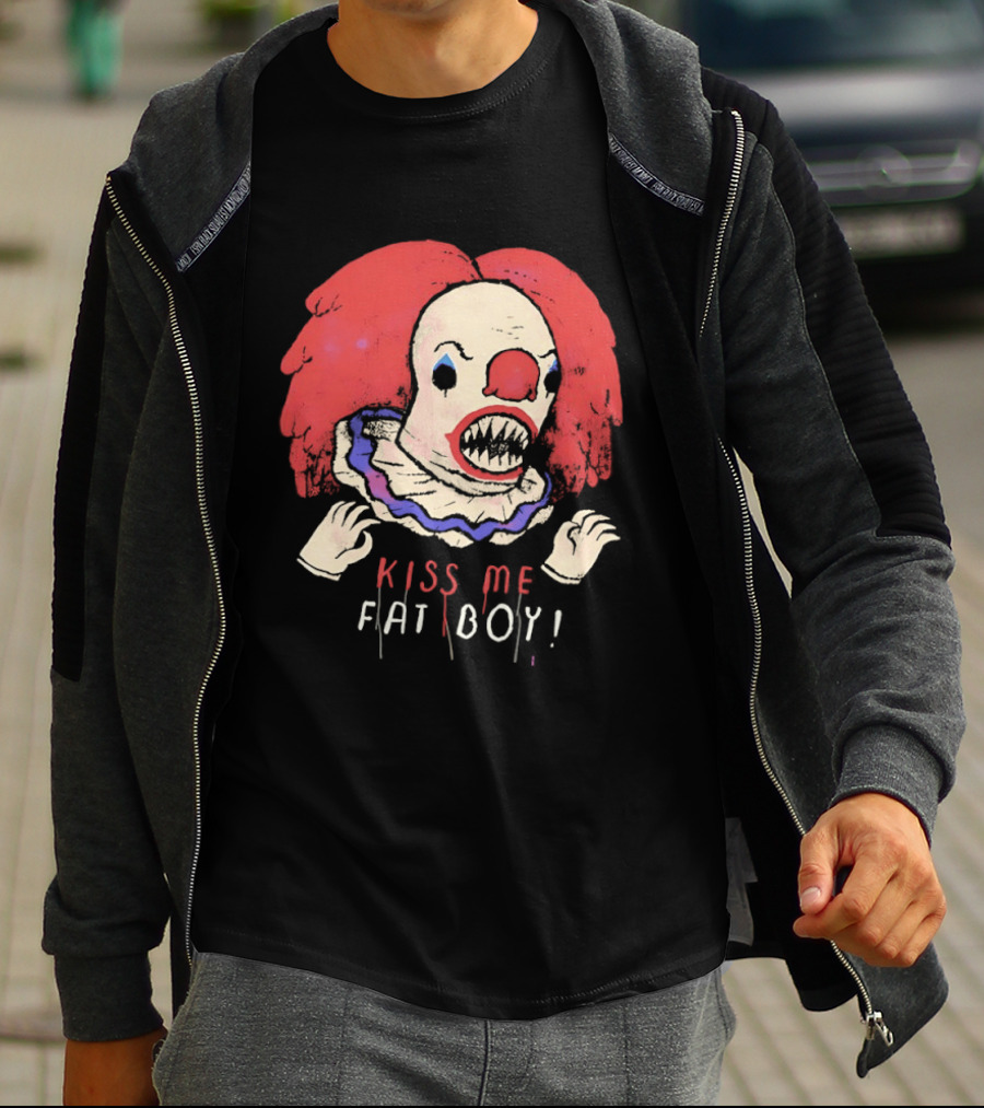 Clown Kiss Me Fat Boy Red Hair Creepy T-Shirt