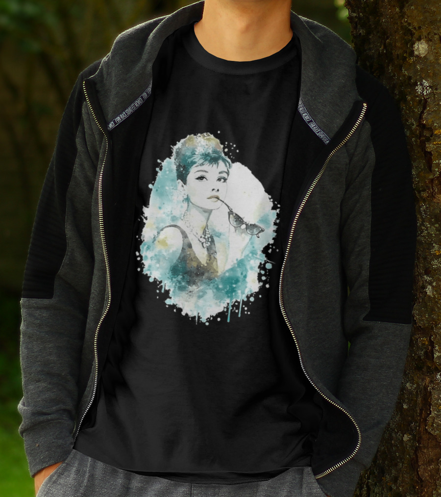 Mrs. Hepburn Watercolour Painting Aesthetic T-Shirt