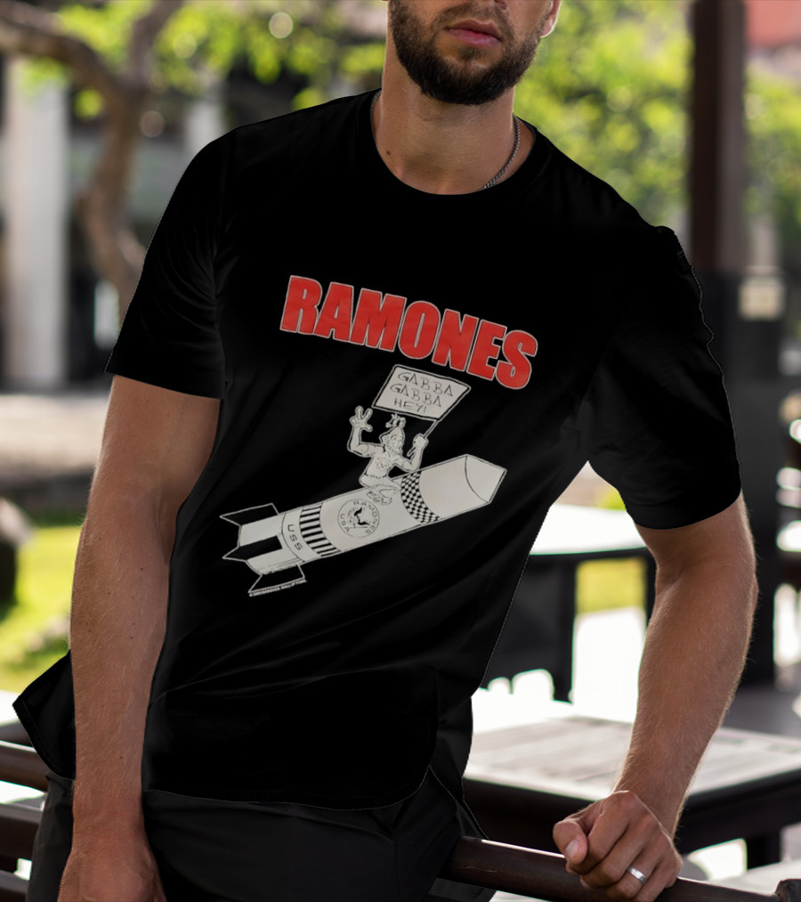 Ramones Gabba Gabba Hey USS Rocket Punk T-Shirt