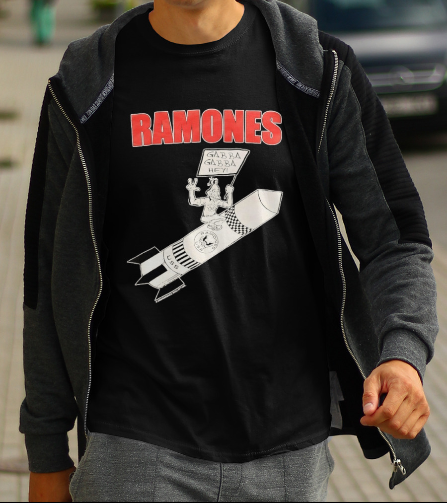 Ramones Gabba Gabba Hey USS Rocket Punk T-Shirt
