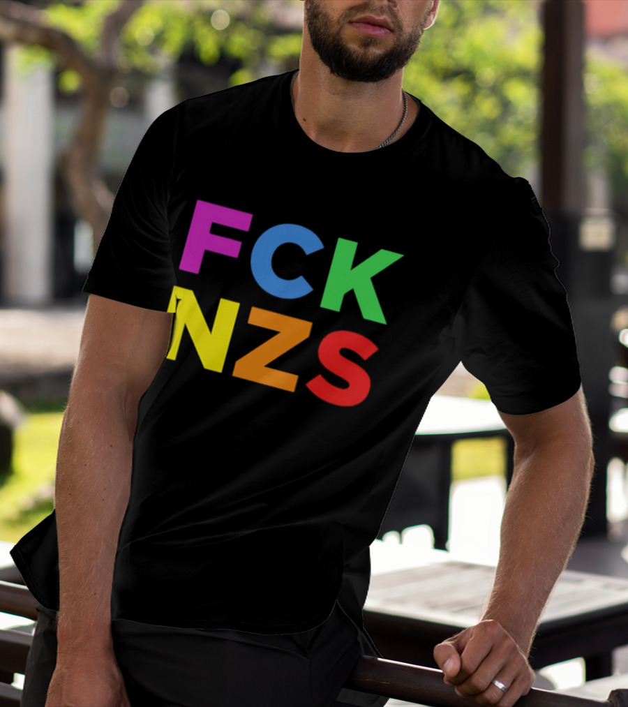 FCK NZS Rainbow Bold Block Letters T-Shirt