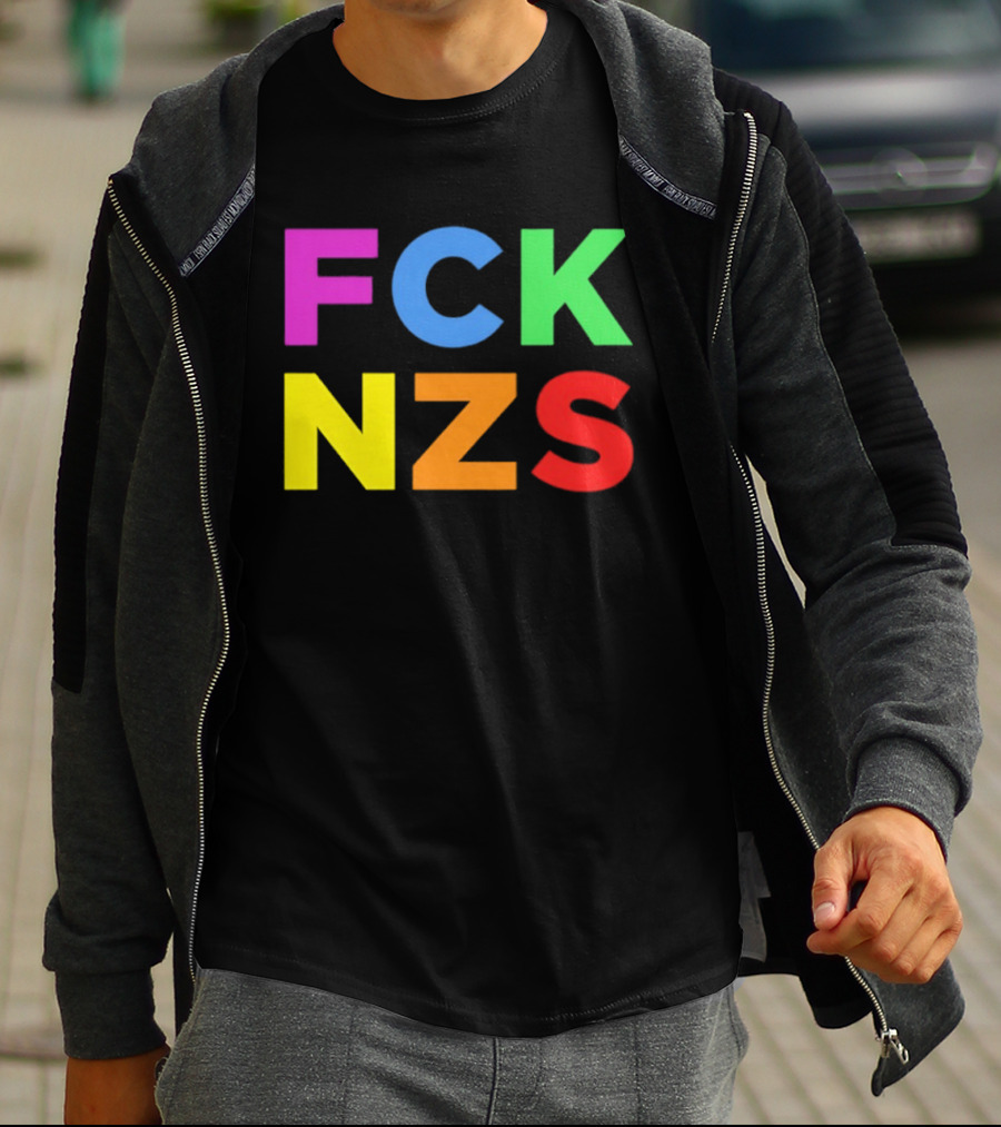 FCK NZS Rainbow Bold Block Letters T-Shirt
