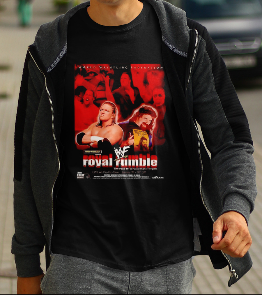 WWF Royal Rumble Wrestling Federation 1 800 COLLECT Wanted Dead T-Shirt