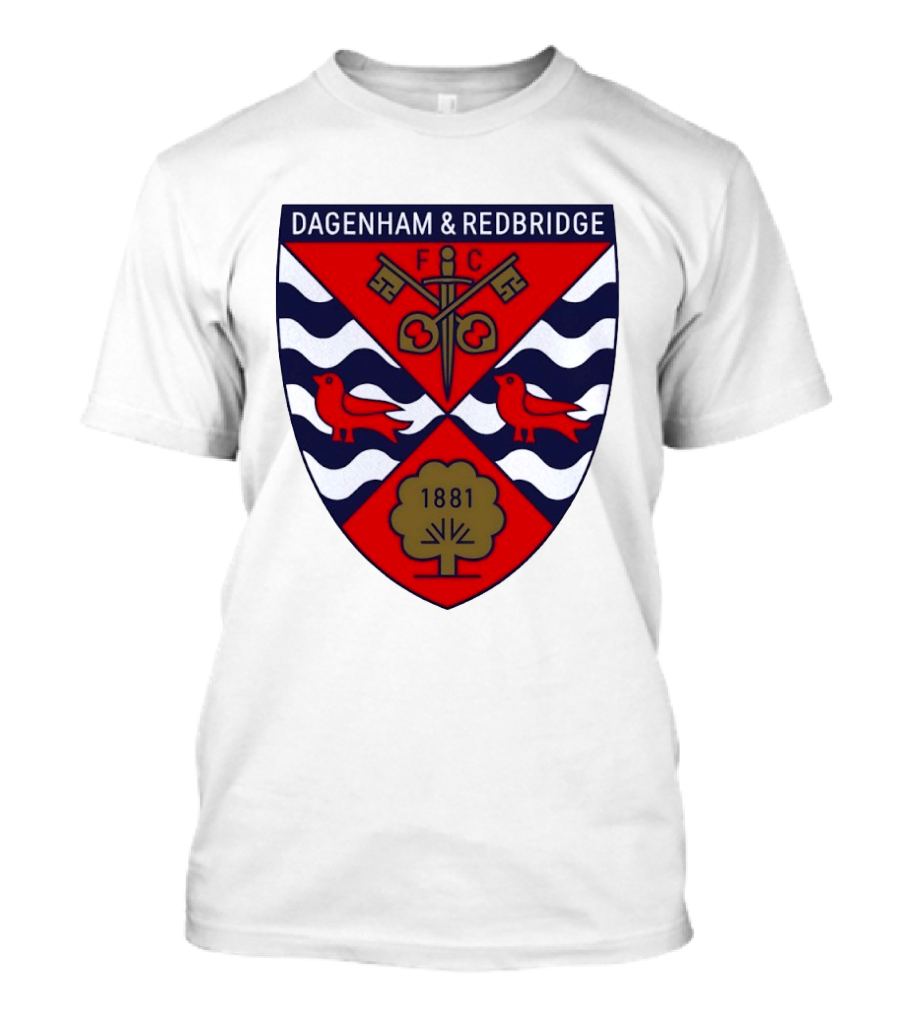 Dagenham Redbridge FC Crest 1881 Ravens Key Waves T-Shirt