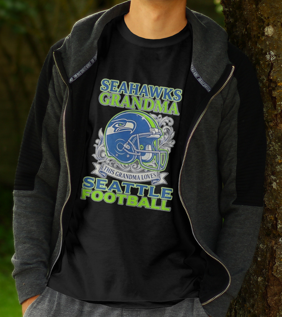 Seahawks Grandma Loves Seattle Football Helmet Seahawks Grandma T-Shirt