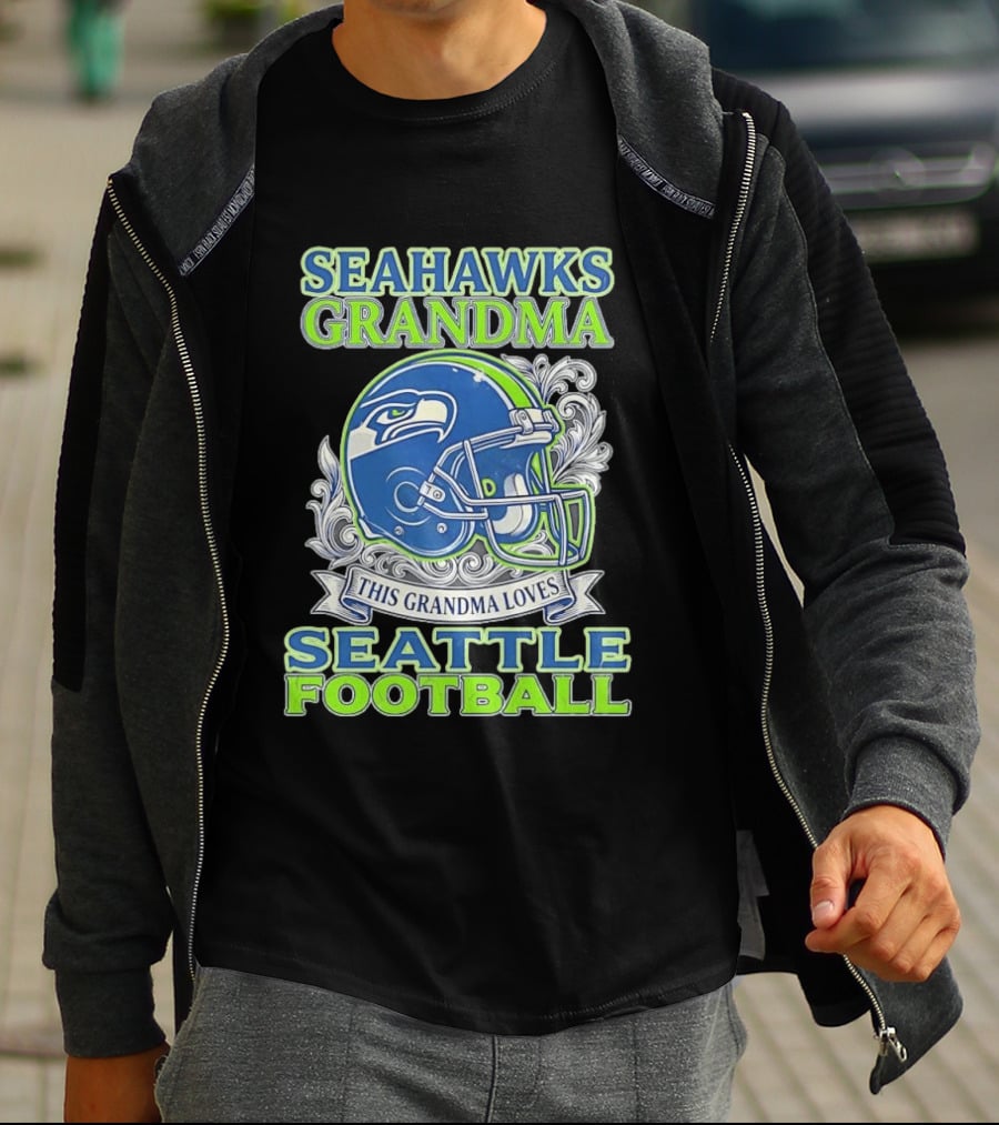 Seahawks Grandma Loves Seattle Football Helmet Seahawks Grandma T-Shirt