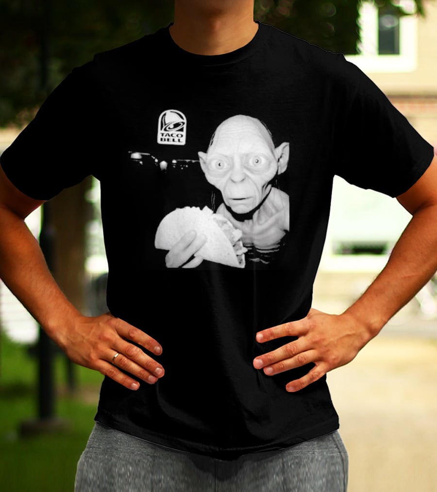 Gollum Taco Bell Mashup Middle Earth Eats Fast Food Iconic Fusion T-Shirt