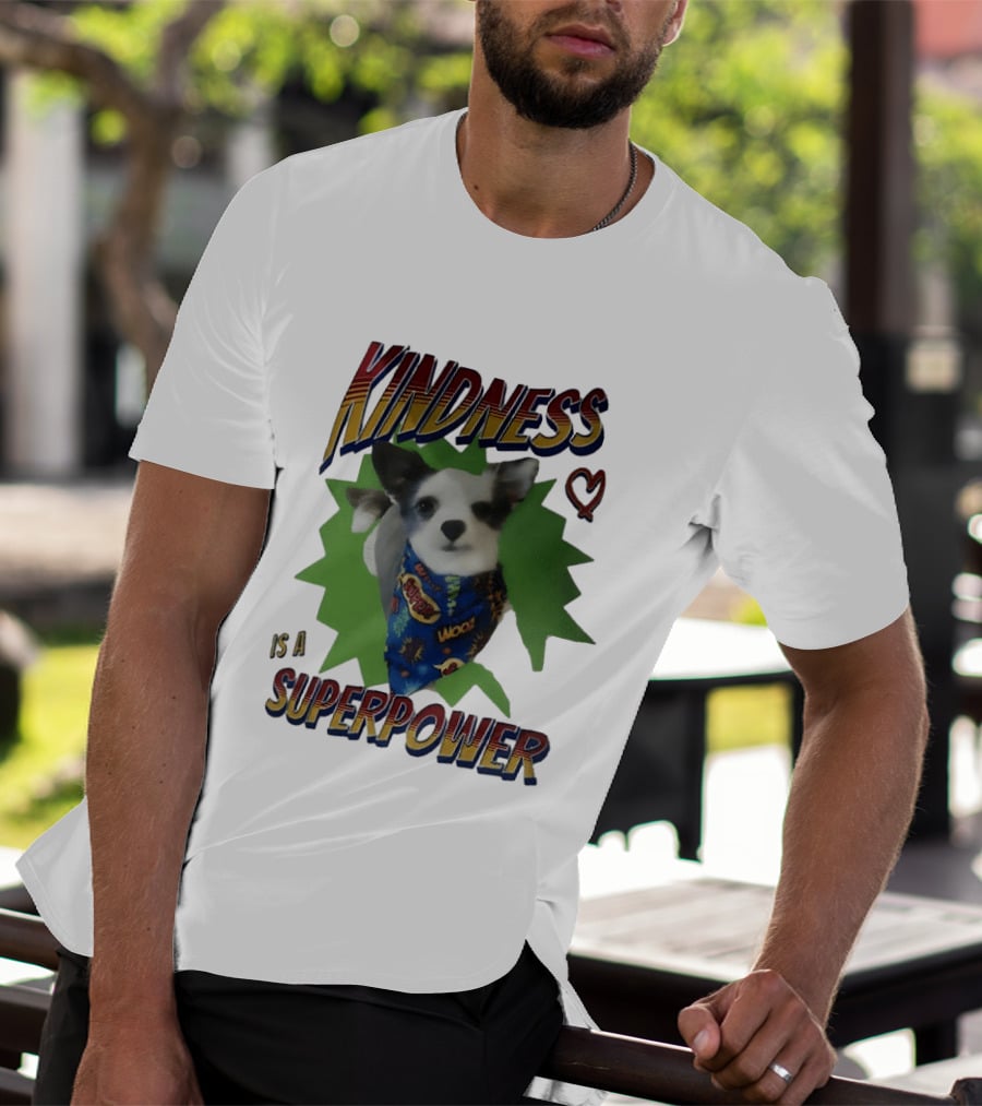 Kindness Is A Superpower Dog With Cape And Heart T-Shirt