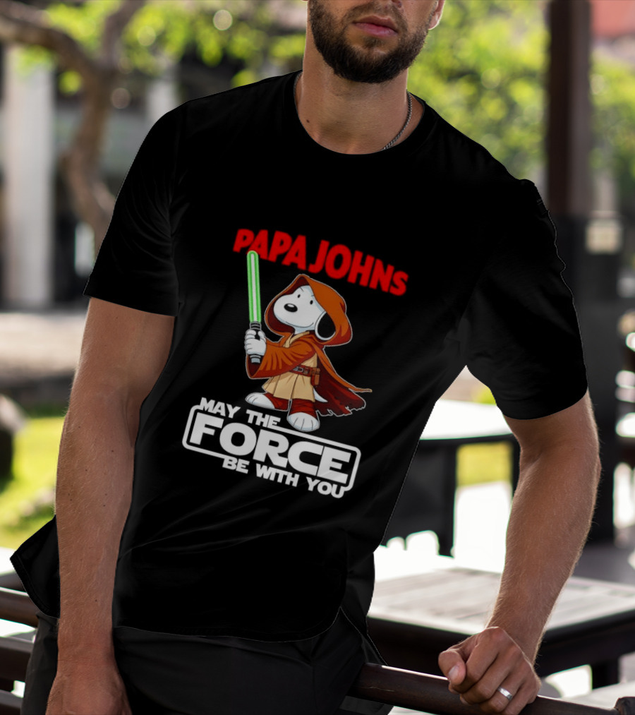 Snoopy Jedi Papa Johns May The Force Be With You Pizza Fan Favorite T-Shirt