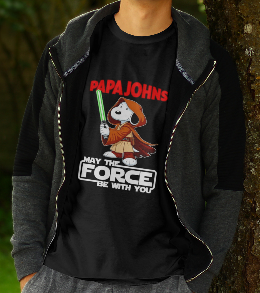 Snoopy Jedi Papa Johns May The Force Be With You Pizza Fan Favorite T-Shirt