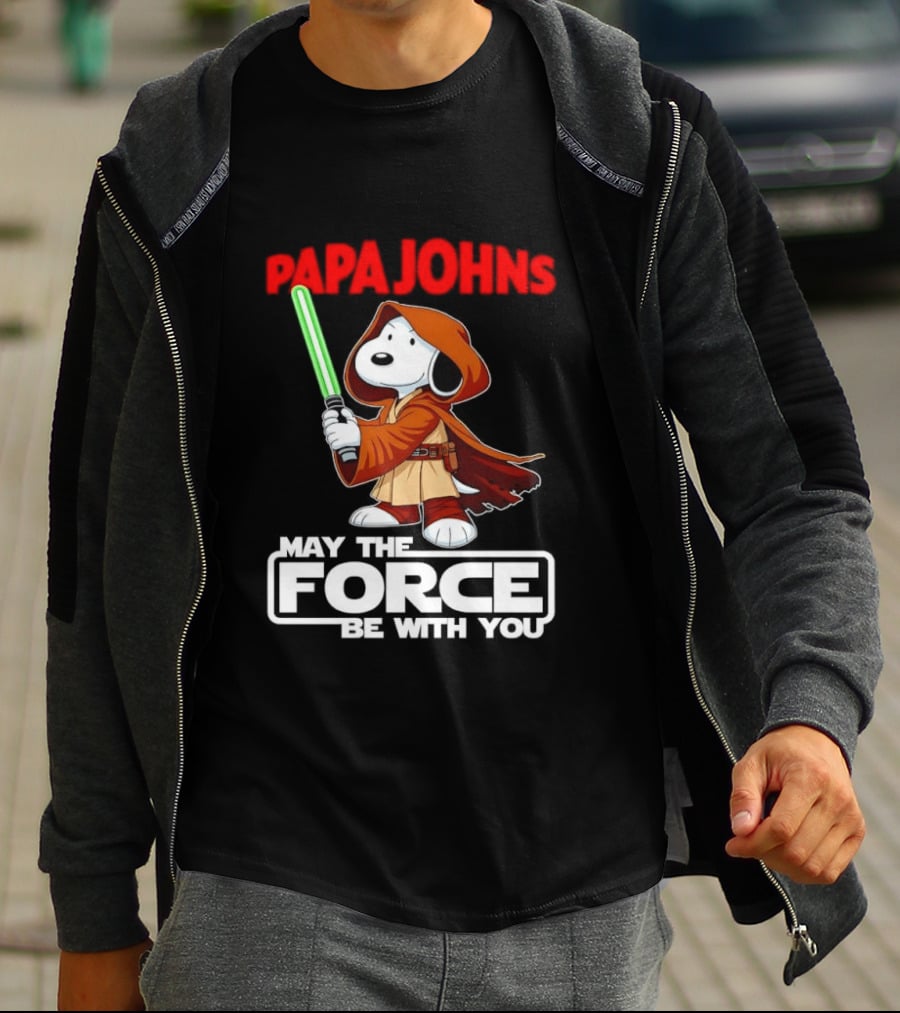 Snoopy Jedi Papa Johns May The Force Be With You Pizza Fan Favorite T-Shirt
