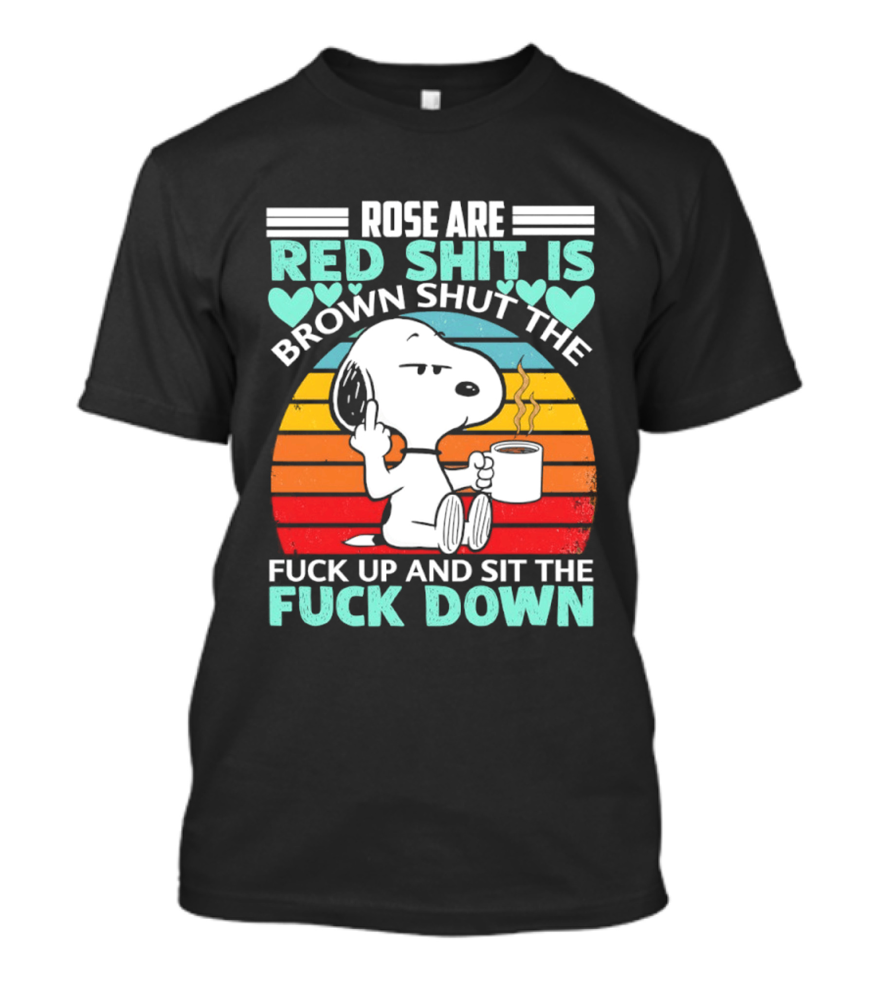 Snoopy Rose Are Red Sit Down T-Shirt