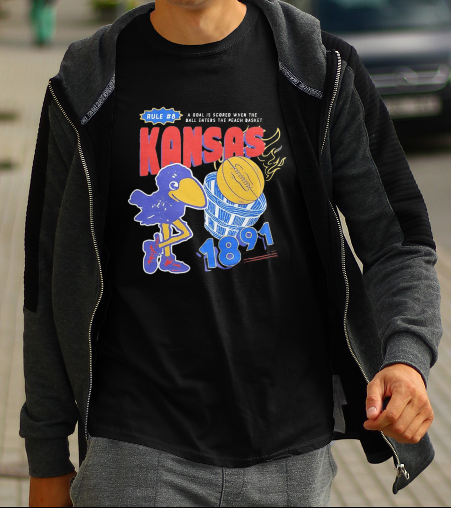Rule #8 Kansas Jayhawks Basketball 1891 Big Jay T-Shirt