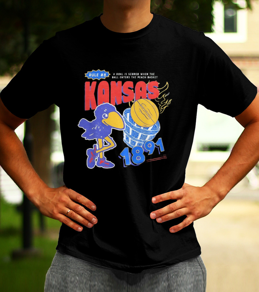Rule #8 Kansas Jayhawks Basketball 1891 Big Jay T-Shirt