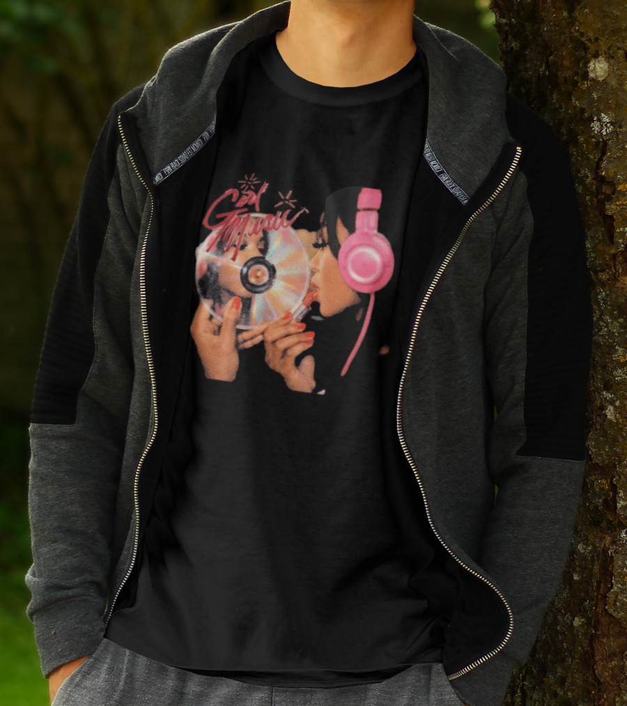 Girl Music Vol 1 EP Cover With Pink Headphones And CD T-Shirt