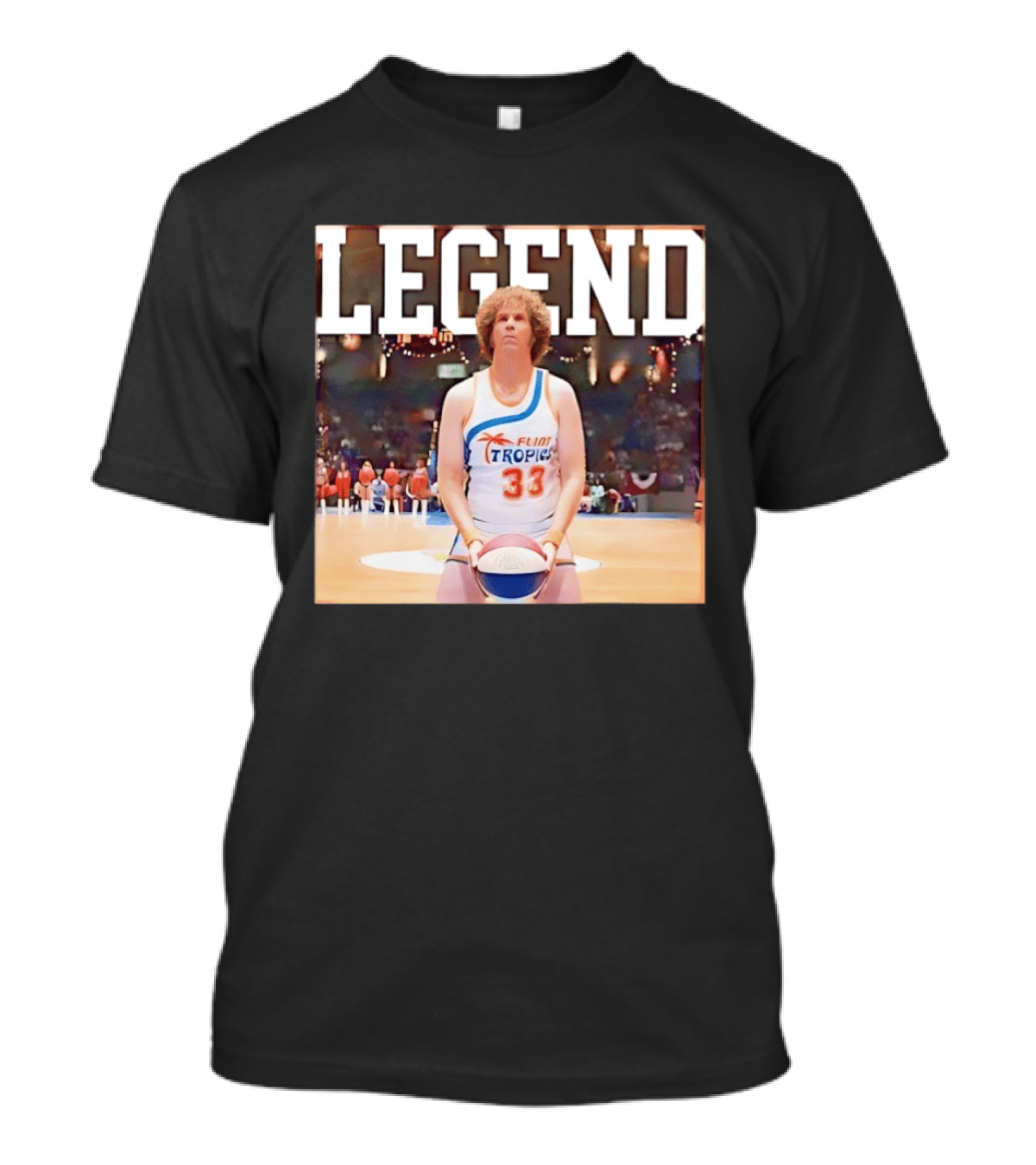 Legend Jackie Moon Flint Tropics 33 Basketball Semi Pro Movie T-Shirt