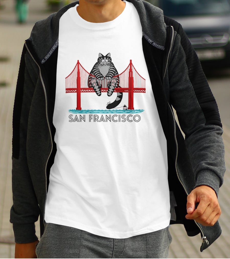 Kliban's Cat San Francisco Golden Gate Bridge T-Shirt