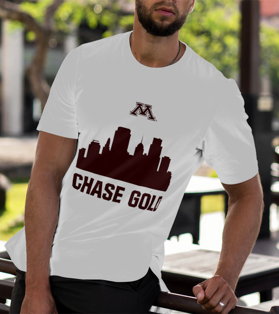 Minnesota Golden Gophers Chase Gold City Skyline T-Shirt
