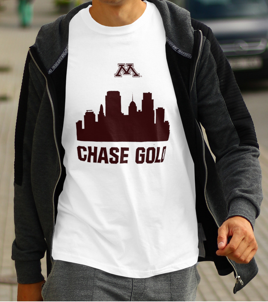 Minnesota Golden Gophers Chase Gold City Skyline T-Shirt