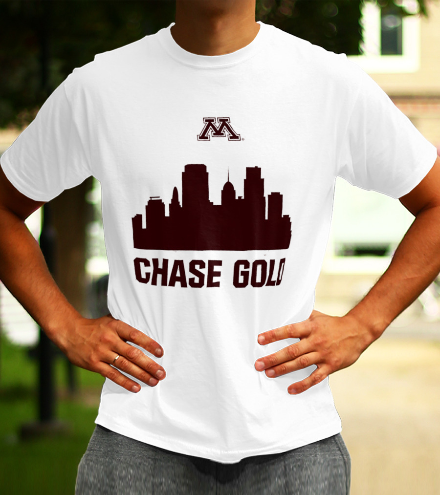 Minnesota Golden Gophers Chase Gold City Skyline T-Shirt