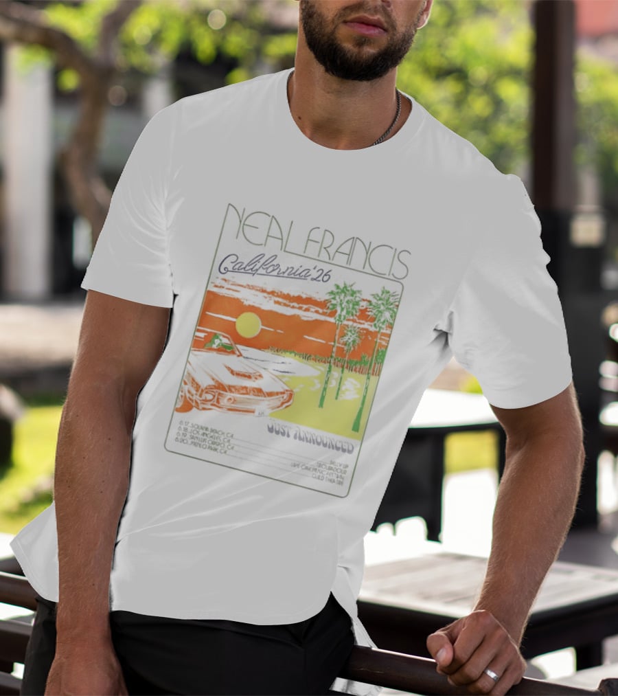 Neal Francis California Tour 2026 Sunset Palm Trees T-Shirt