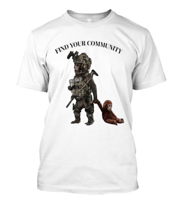 Tactical Punch The Monkey Find Your Community Military Humor T-Shirt