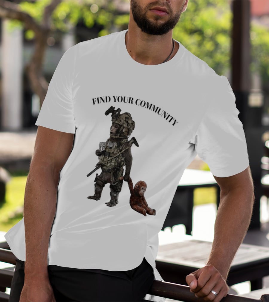 Tactical Punch The Monkey Find Your Community Military Humor T-Shirt