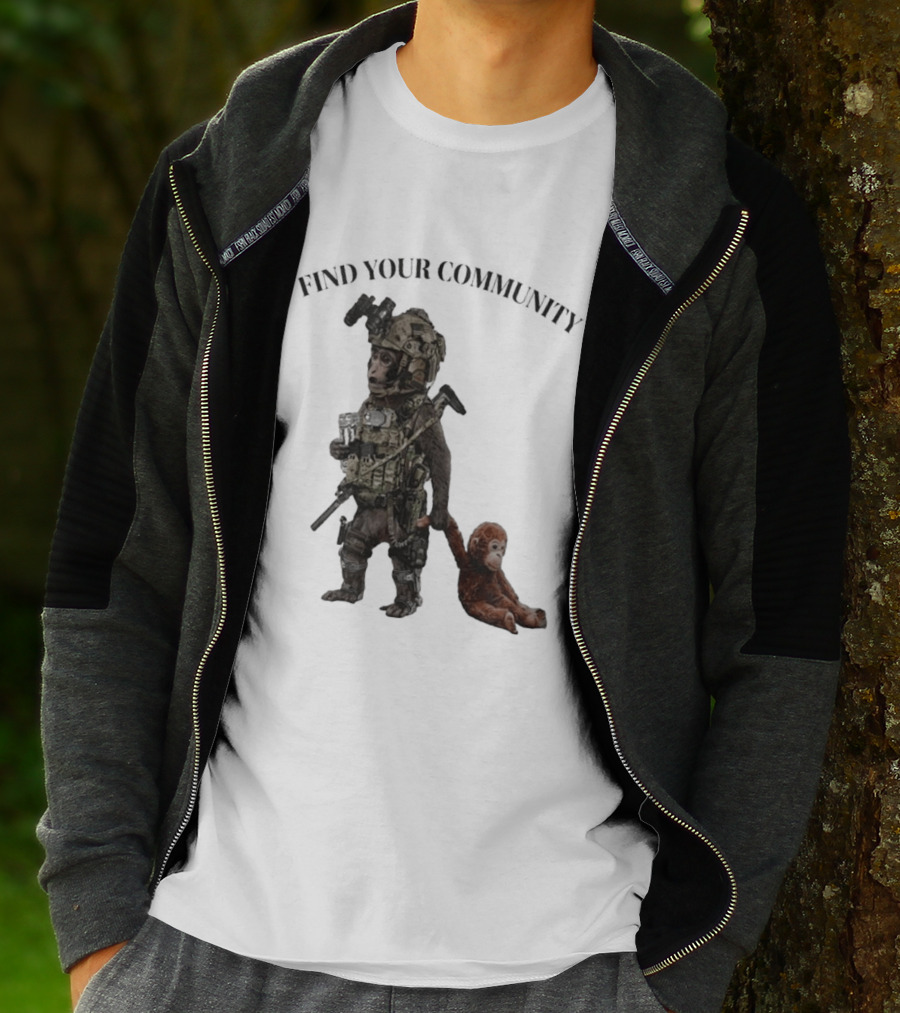 Tactical Punch The Monkey Find Your Community Military Humor T-Shirt