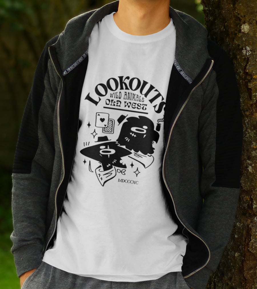 Lookouts Wild Animals Old West Card Game MDCCCXC T-Shirt