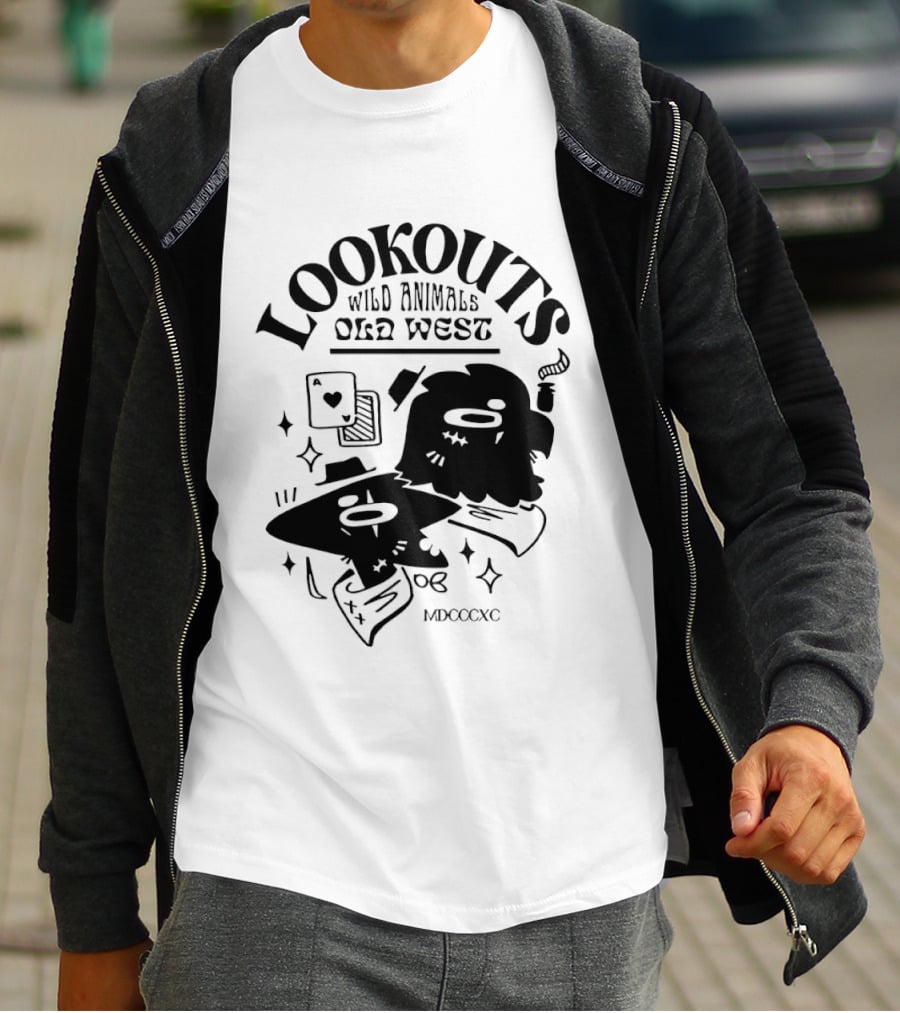 Lookouts Wild Animals Old West Card Game MDCCCXC T-Shirt